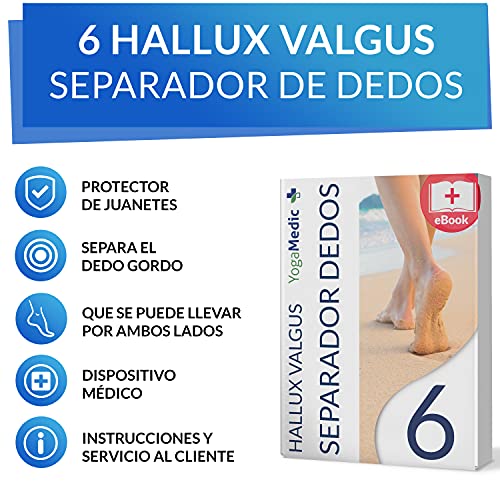 Separador Dedos Pie transparente [6x], silicona mejorada, 0% BPA, Talla única - Silicona gel suave, no es corrector de juanetes hallux valgus sostenida