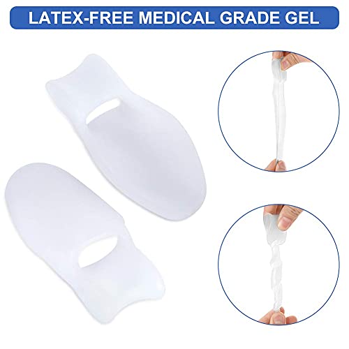 Separador Dedos Pie transparente , Haofy Juanete Protector Gel Separador Silicon de dedos Almohadilla para juanetes y Separador de dedos para Dedos Gordo, Dedos de Martillo Tratamiento, 2 Pares