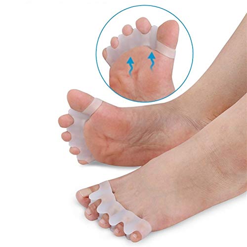 Separador del dedo del pie, dedo del pie Cinco dispositivo de corrección valgus, dedo cuidado for proteger y aliviar dedos de los pies superpuestos, 2 Toe Camilla for actividades interiores y exterior