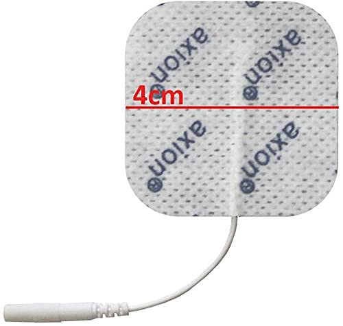 Set de 16 Electrodos de 4x4 cm axion | Para aparatos TENS EMS | Electroestimuladores TENS y EMS | Conexión clavija de 2mm | Parches adhesivos para electroestimulación