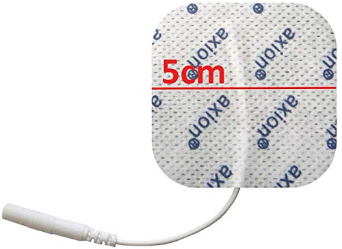 Set mixto de 16 electrodos axion | 8 de 5 x 5 cm y 8 de 10 x 5 cm | Para electroestimuladores TENS EMS electroestimulador de conexión clavija o banana de 2 mm