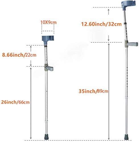 SGSG Muletas de antebrazo, par de Fibra de Carbono, muletas de Viaje Plegables anatómicas de Agarre Suave, aleación de Aluminio Ligera, Altura Ajustable, Ayuda Ligera para Caminar para