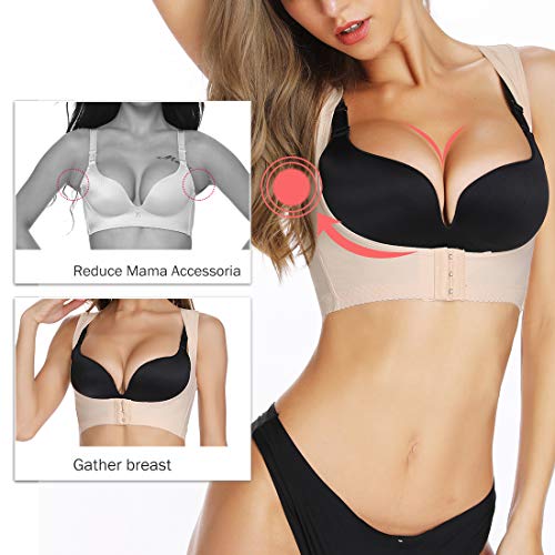 SHAPERIN - Sujetador push-up para mujer, corrector de postura, parte superior de apoyo para la espalda, chaleco moldeador debajo de la ropa - Beige - 36/38 ES