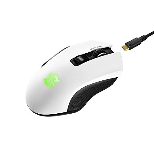 Sharkoon SGM3 - Ratón Gaming Óptico Inalámbrico, 6000 DPI, 7 Botones, Blanco