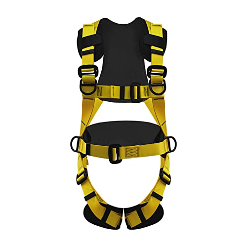 sharprepublic Arnés de Escalada Seguridad Cinturón de Escalada Protección contra caídas para Rappel Rescate de Incendios Montañismo Espeleología Accesorios - Amarillo Negro