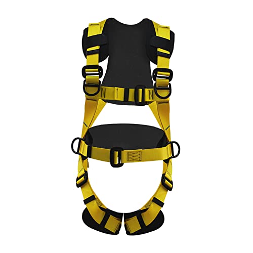 sharprepublic Arnés de Escalada Seguridad Cinturón de Escalada Protección contra caídas para Rappel Rescate de Incendios Montañismo Espeleología Accesorios - Amarillo Negro