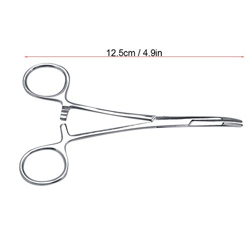 Sheens Pinza hemostática de Acero Inoxidable de 4.9 Pulgadas / 5.5 Pulgadas Mosquito Mascota Perro Gato Pinzas de Pelo Pinzas Pinza hemostática de Limpieza del oído Abrazadera Curvada(Pequeña)