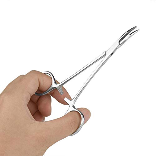 Sheens Pinza hemostática de Acero Inoxidable de 4.9 Pulgadas / 5.5 Pulgadas Mosquito Mascota Perro Gato Pinzas de Pelo Pinzas Pinza hemostática de Limpieza del oído Abrazadera Curvada(Pequeña)