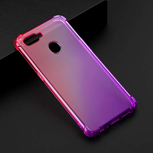 SHIEID OPPO A7X Cover, Rainbow Color Gradient Backboard TPU Soft Material Funda de teléfono a Prueba de Golpes a Prueba de Golpes para OPPO A7X (Rosado Morado)