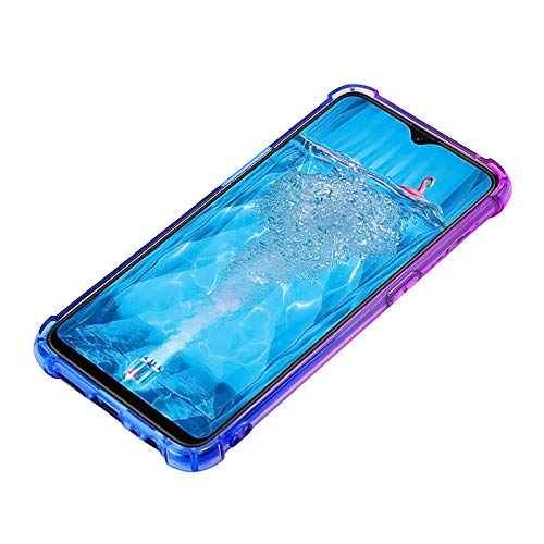 SHIEID OPPO A7X Cover, Rainbow Color Gradient Backboard TPU Soft Material Funda de teléfono a Prueba de Golpes a Prueba de Golpes para OPPO A7X (Rosado Morado)