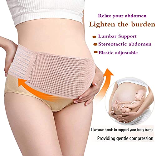 SHYL~JIER Cinturón de maternidad para embarazo, cintura y espalda y abdomen, banda ajustable para el vientre, cuna prenatal para bebé, beige, L