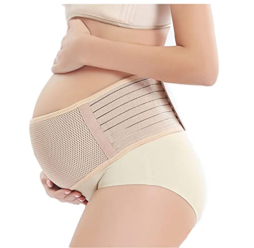 SHYL~JIER Cinturón de maternidad para embarazo, cintura y espalda y abdomen, banda ajustable para el vientre, cuna prenatal para bebé, beige, L