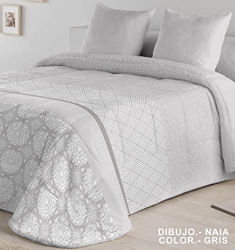 Sibiles - Sherpa Edredón Nórdico Invierno Tejido Interior Borreguillo Cama 135 y 150 Naia (Cama 135/150, Gris)