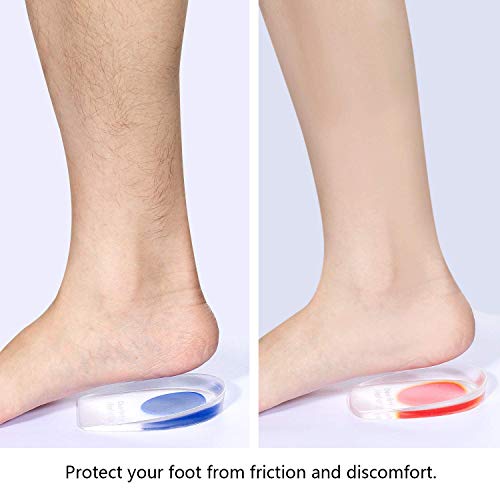 siismi 3 Pares de Copas Gel para Talones, Almohadillas de Silicona para Talones para la Fascitis Plantar, Aliviar el Dolor (Hombres)