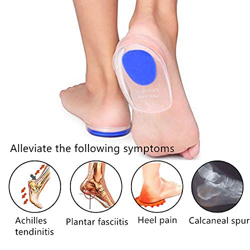 siismi 3 Pares de Copas Gel para Talones, Almohadillas de Silicona para Talones para la Fascitis Plantar, Aliviar el Dolor (Hombres)