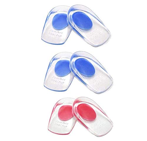 siismi 3 Pares de Copas Gel para Talones, Almohadillas de Silicona para Talones para la Fascitis Plantar, Aliviar el Dolor (Hombres)