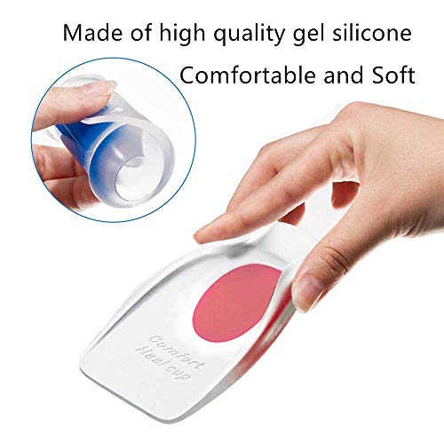 siismi 3 Pares de Copas Gel para Talones, Almohadillas de Silicona para Talones para la Fascitis Plantar, Aliviar el Dolor (Mujeres)