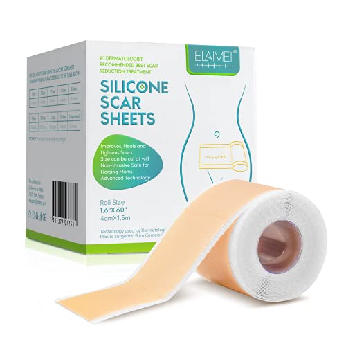 Silicona Para EliminacióN De Cicatrices Cinta Gel (1.6 "X 60") Hoja De EliminacióN De Cicatrices Tiras Largas Para Cicatrices De Acné Y Hojas De Cicatrices De CirugíA Queloide Cintas De Tratamiento