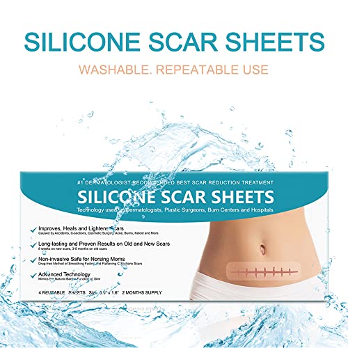 Silicone Scar Sheets, Hojas de silicona para eliminar cicatrices, Hojas de tratamiento de cicatrices de acné, Quemaduras, Acné, Cicatrices quirúrgicas de cesárea