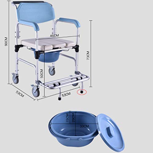 Silla cómoda con Ruedas y Ducha con Ruedas, Respaldo ergonómico, Adecuado para Adultos obesos, Ancianos, Mujeres Embarazadas, Personas discapacitadas