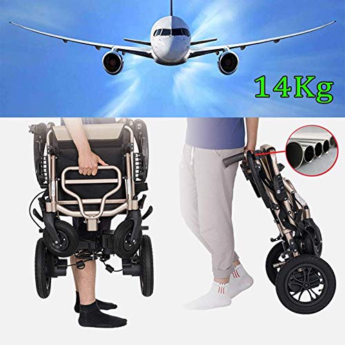 Silla De 14 Kg, Liviana, Inteligente, Plegable, para Transportar Sillas De Ruedas Eléctricas para Adultos, Eléctrica para Discapacitados con Joystick, Silla De Ruedas Eléctrica De Doble Función para