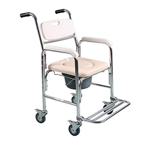 Silla de Ducha Ligera con Ruedas, Silla cómoda de cabecera Resistente, Adecuado para Adultos obesos, Ancianos, Embarazadas, discapacitados