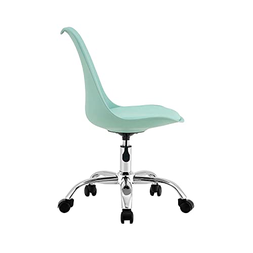 Silla de Escritorio Ergonómica con Ruedas Modelo Eyre de 7house | Silla Nórdica Acolchada Giratoria Moderna Altura Ajustable | Silla de Escritorio de Oficina Estudio Dormitorio 97x47x58cm