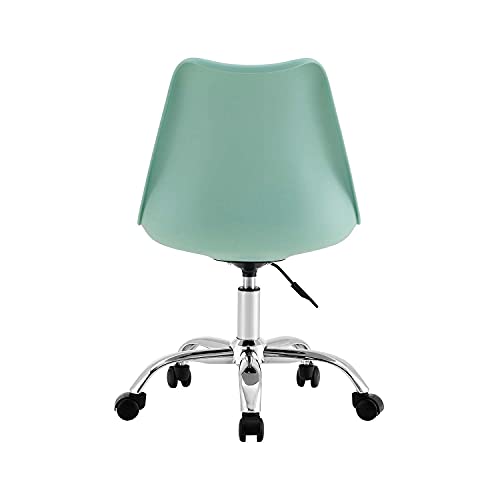 Silla de Escritorio Ergonómica con Ruedas Modelo Eyre de 7house | Silla Nórdica Acolchada Giratoria Moderna Altura Ajustable | Silla de Escritorio de Oficina Estudio Dormitorio 97x47x58cm