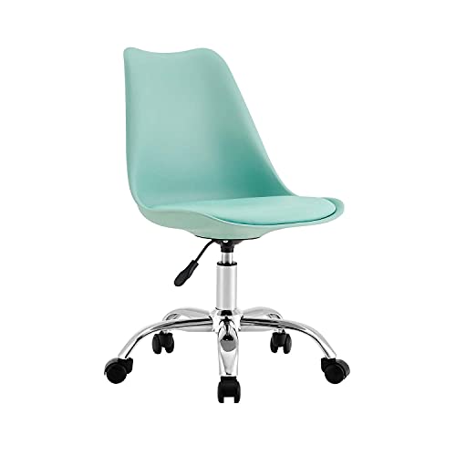 Silla de Escritorio Ergonómica con Ruedas Modelo Eyre de 7house | Silla Nórdica Acolchada Giratoria Moderna Altura Ajustable | Silla de Escritorio de Oficina Estudio Dormitorio 97x47x58cm