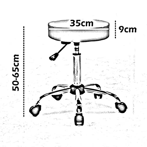 Silla de Masaje giratoria, Elevador de Aire hidráulico, Taburete Redondo, cojín de Trabajo, Asiento, Altura Ajustable, clínica, Estudio de Tatuajes, peluquería (Rosa)