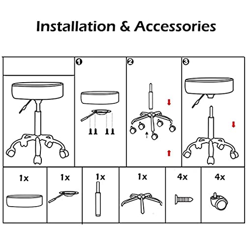 Silla de Masaje giratoria, Elevador de Aire hidráulico, Taburete Redondo, cojín de Trabajo, Asiento, Altura Ajustable, clínica, Estudio de Tatuajes, peluquería (Rosa)