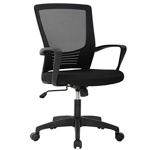 Silla de Oficina Giratoria Escritorio con Soporte Lumbar Sillon Ruedas Despacho