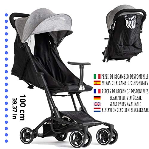 Silla de Paseo Piuma0+ Ultraligero 2.0 De Viaje Reclinable Súper Equipado de 6 meses hasta 25 Kg Plegable Cochecito Compacto y Ligero Cinturón de 5 Puntos y Freno de Pedal, Se puede llevar en el Avión