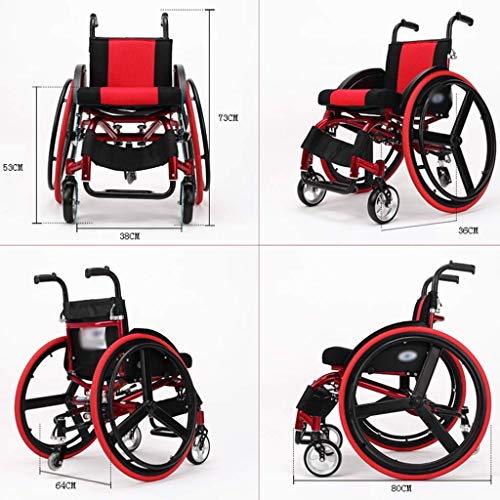 Silla de ruedas deportiva, Silla de ruedas manual, Plegable, Ligero, Transporte, Silla de ruedas de aleación de aluminio ultraligera, Desbloqueo rápido, Rueda trasera Amortiguador Trolley,,Red