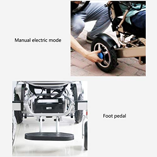 Silla de ruedas electrica Absorción de Choque Plegable portátil 500W Controlador Inteligente eléctrico Manual del Motor Dual