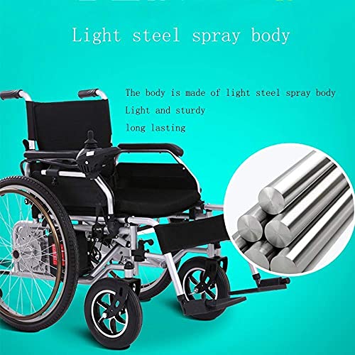 Silla de Ruedas eléctrica Plegable con Motor Dual, accionamiento por batería de Iones de Litio, Silla de Ruedas motorizada o Uso como Silla de Ruedas Manual wi