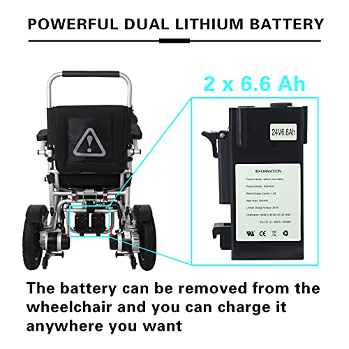 Silla de ruedas eléctrica Plegable Ligera Deluxe Plegable Potencia de movilidad compacta Silla de ruedas Peso