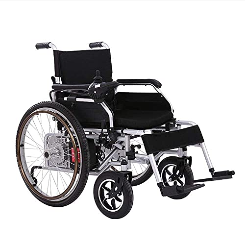 Silla de Ruedas eléctrica Plegable para Ancianos con Motor Dual, batería de Iones de Litio, Silla de Ruedas compacta motorizada, Silla eléctrica Manual