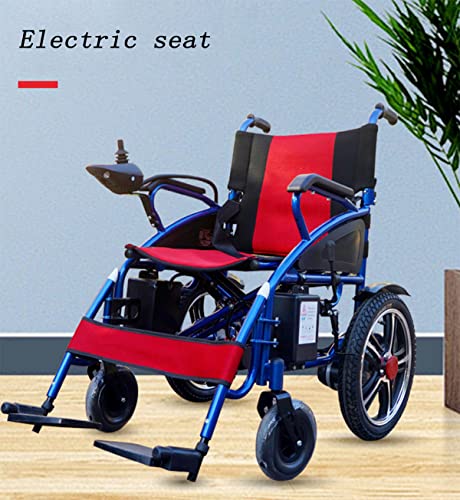 Silla De Ruedas Eléctrica Portátil Para Adultos, Sillas De Ruedas Eléctricas Motorizadas Dobles Plegables, Silla De Ruedas Plegable Para Todo Terreno, Silla De Ruedas De Viaje Cómoda Y Liviana (rojo)