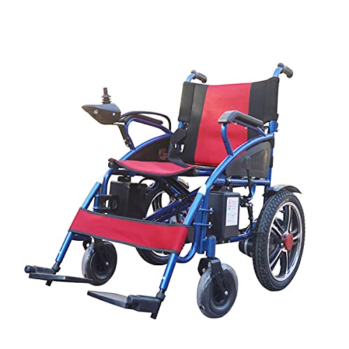 Silla De Ruedas Eléctrica Portátil Para Adultos, Sillas De Ruedas Eléctricas Motorizadas Dobles Plegables, Silla De Ruedas Plegable Para Todo Terreno, Silla De Ruedas De Viaje Cómoda Y Liviana (rojo)