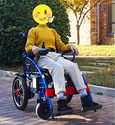 Silla De Ruedas Eléctrica Portátil Para Adultos, Sillas De Ruedas Eléctricas Motorizadas Dobles Plegables, Silla De Ruedas Plegable Para Todo Terreno, Silla De Ruedas De Viaje Cómoda Y Liviana (rojo)