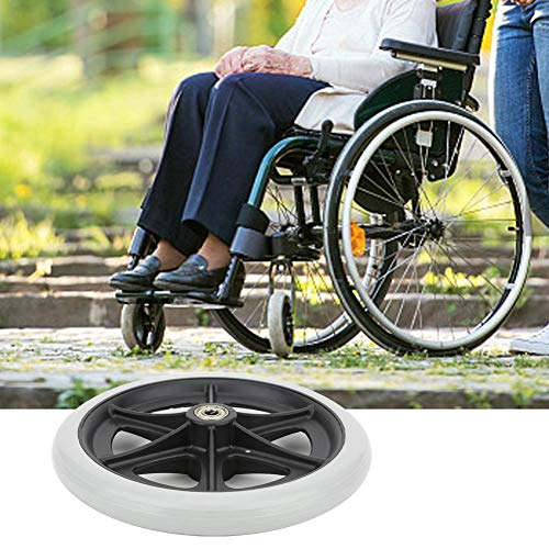 Silla de Ruedas Manual de 8 Pulgadas Ruedas delanteras Piezas de Repuesto Discapacitados Personas de Edad Avanzada Vehículos Sanitarios Silla de Paseo Caminante Ruedas de Goma Antideslizantes