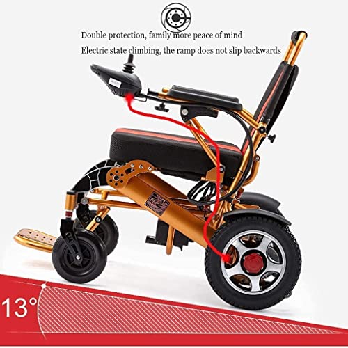 Silla De Ruedas Silla Ruedas Eléctrica Plegable Silla Ruedas Ligera Scooter Eléctrico Todo Terreno Silla Eléctrica De Motor Dual para Todas Las Edades Paraplejia Discapacitada