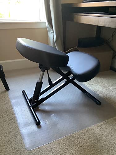 Silla Ergonómica para Rodillas, Silla Ergonomica De Rodillas, Sillas De Oficina con El Respaldo Ajustable, Multifuncional Taburete para La Rodilla, Negro (con Varilla hidráulica)