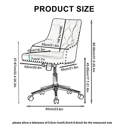 Silla Escritorio por Juvenil Infantil Ergnonmica Gris Terciopelo Silla Giratoria Oficina sin Brazos Silla Ordenador Comoda con Ruedas Altura Ajustable