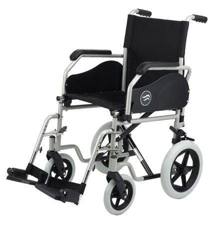 Silla ruedas manual en acero plegable con rueda trasera 12" Breezy 90 ancho asiento 45 cm