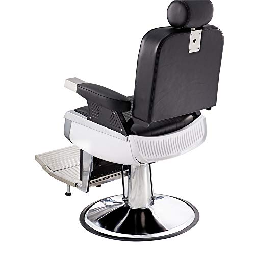 Sillas de barbero,Sillón Peluquería Barbería Hidráulica Giratorio 360 Grados Altura Ajustable Inclinable Negro Sillas para Estudio de de Tatuaje,de Belleza Maquillaje,SPA Masaje Sallón Barberpub