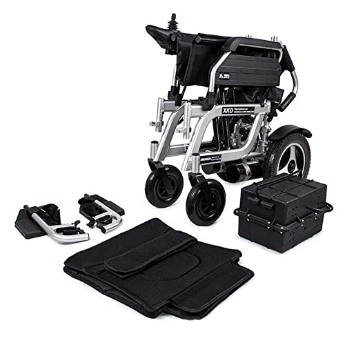 sillas de Ruedas La Silla de Ruedas Plegable - Walker Silla de Ruedas eléctrica compacta, Velocidad 1-8 km/h, Carga máxima de 120 kg Transporte Negro