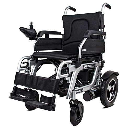 sillas de Ruedas La Silla de Ruedas Plegable - Walker Silla de Ruedas eléctrica compacta, Velocidad 1-8 km/h, Carga máxima de 120 kg Transporte Negro