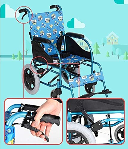 sillas de Ruedas Silla de Ruedas Manual Liviana Plegable multifunción para niños, para niños Implementación de Silla de Ruedas Plegable Ultraligera Silla de Ruedas Manual Alma